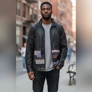 DESIGUAL 11E1944 Men's Thin Lightweight Metal Blend Harrington Jacket size XL